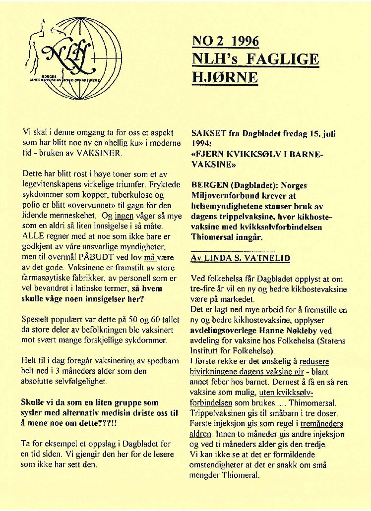 Faglig Hjørne nr. 2-1996
