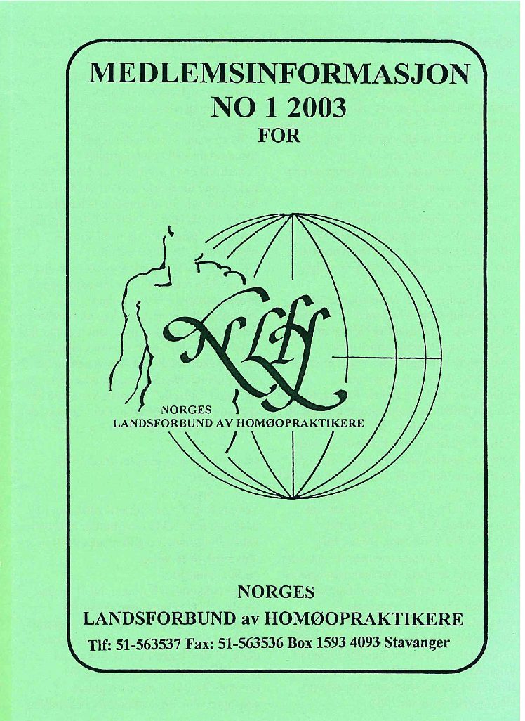 Medlemsinfo nr. 1-2003
